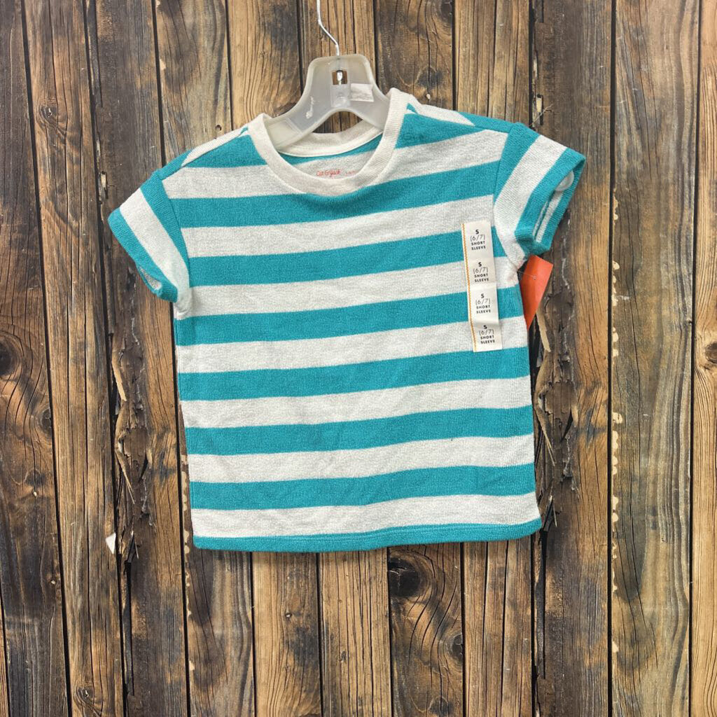 Blue Stripe Terrycloth Shirt, NWT Girl's 6/7