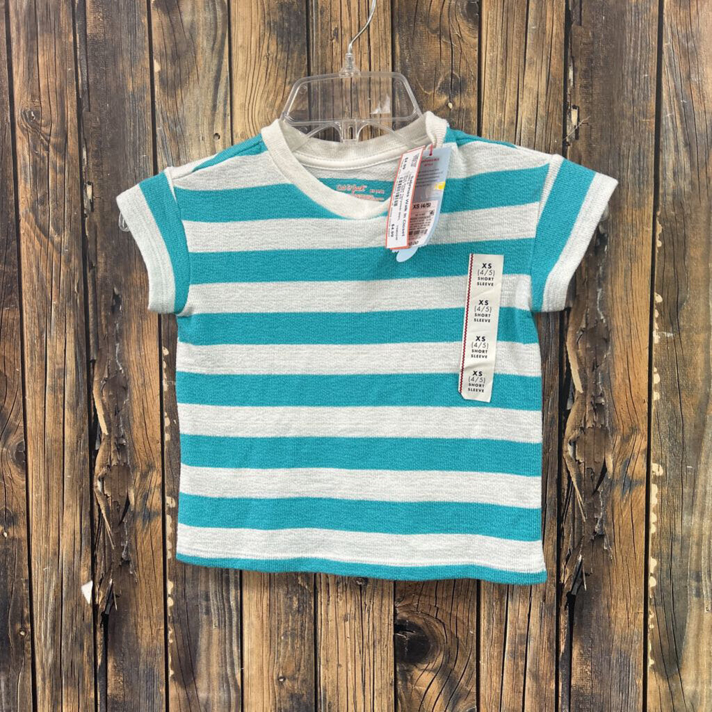 Blue Stripe Terrycloth Shirt, NWT Girl's 4/5