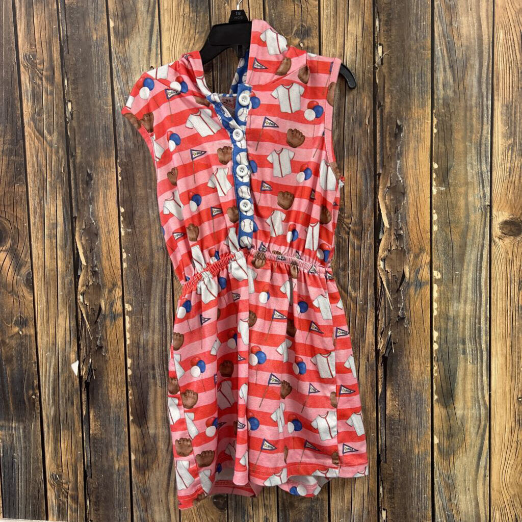 Pete and Lucy Baseball Romper, Girl's 6/6x