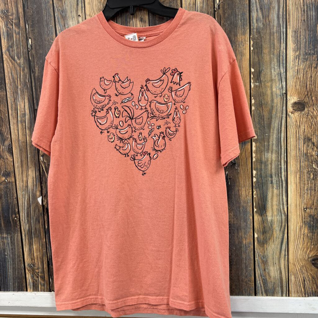Peach Chicken Shirt Women's Size M