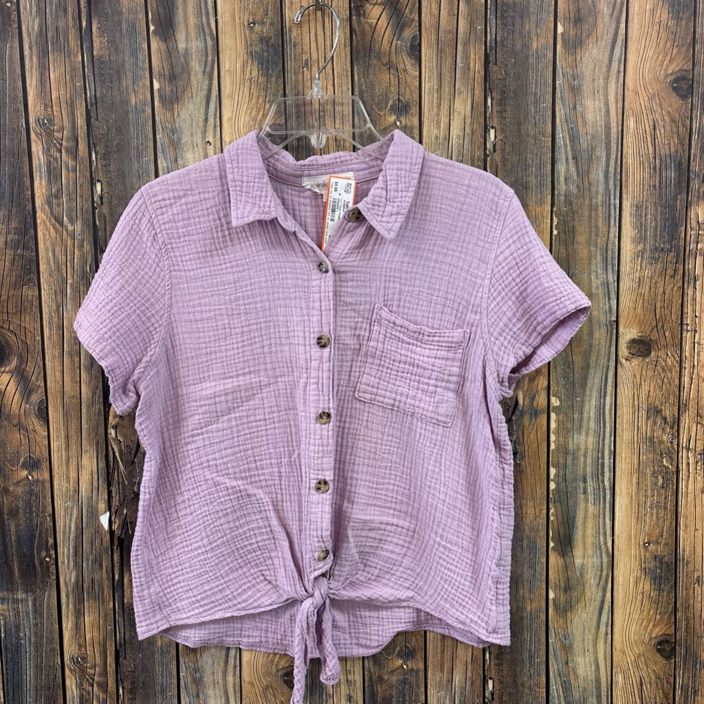 Pink Rose Purple Top, Womens L