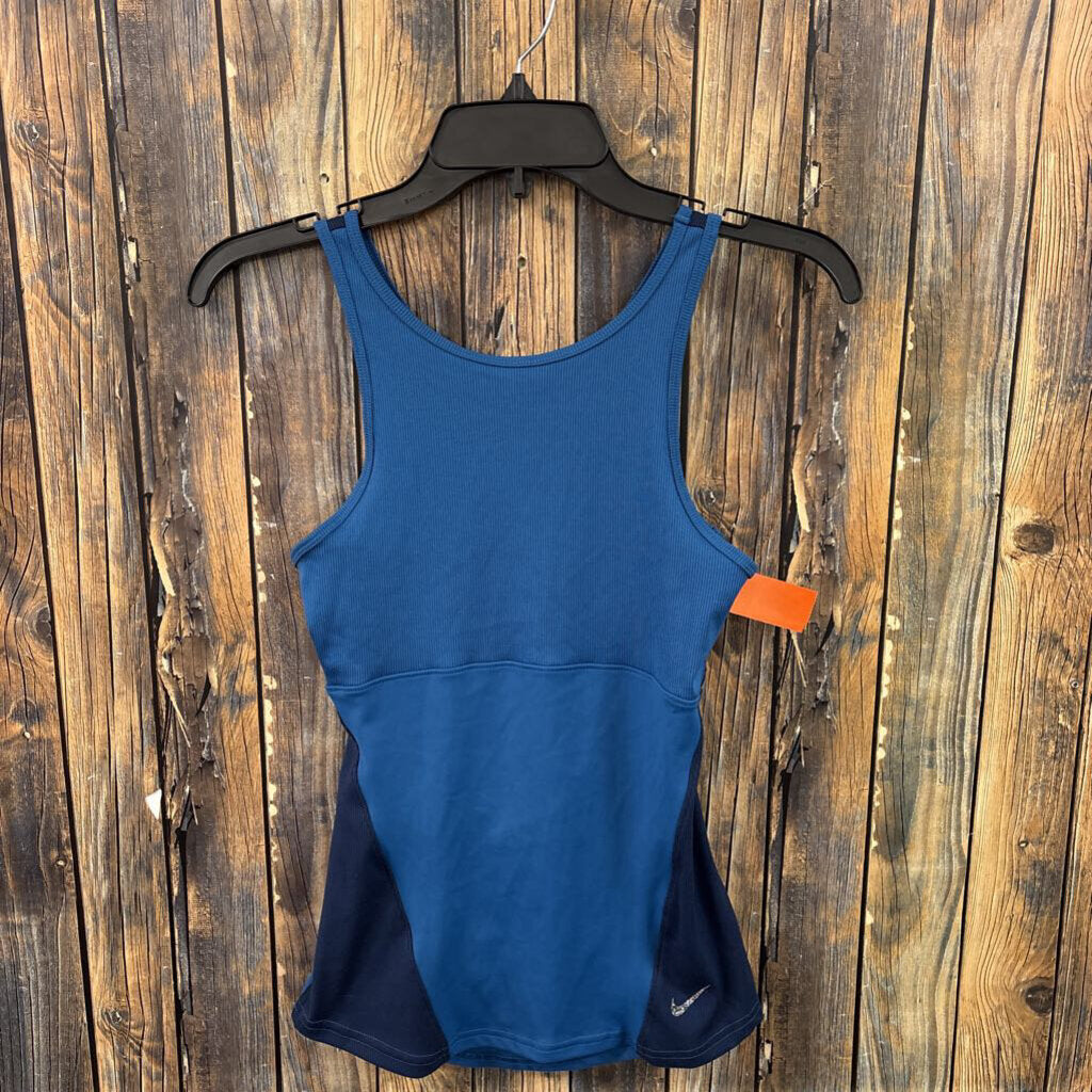 Nike Blue Ribbed Tank, Womens XS
