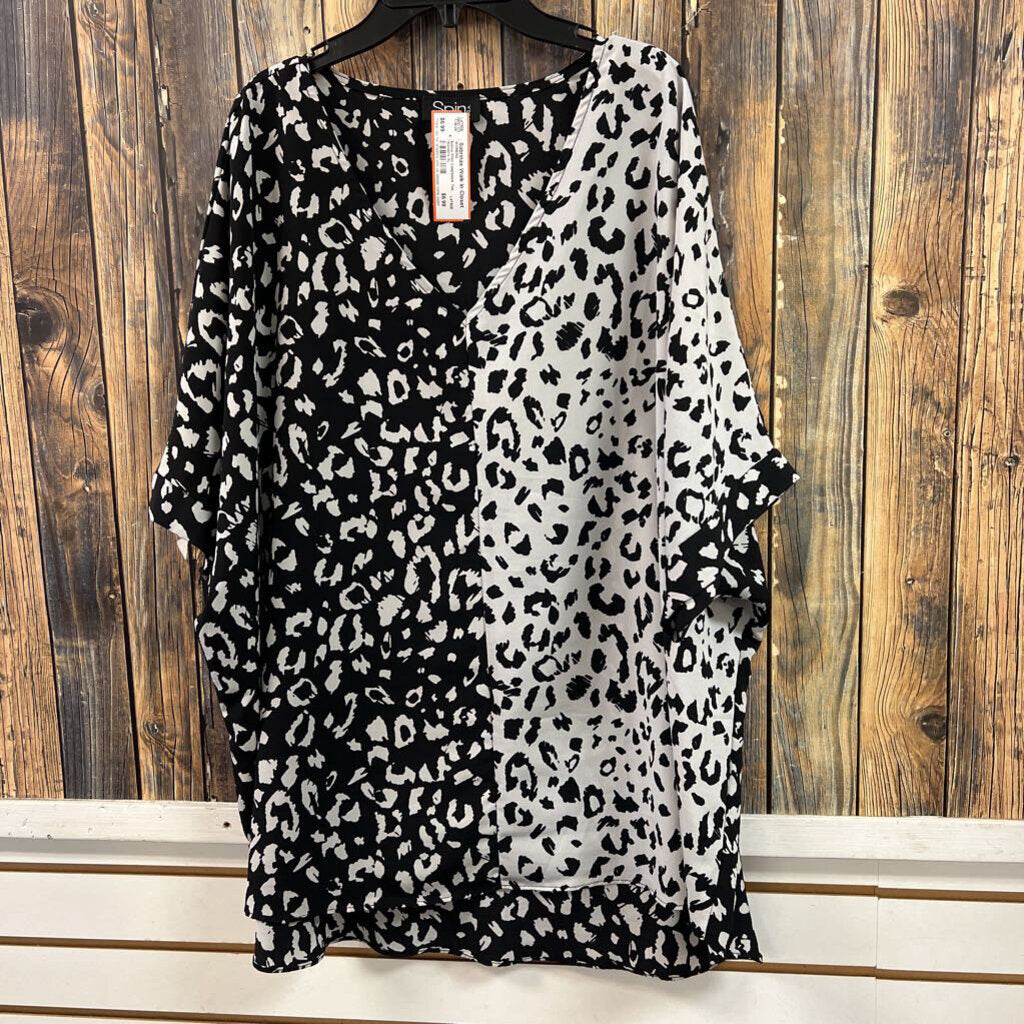 Animal Print Colorblock Tee, Women's XL