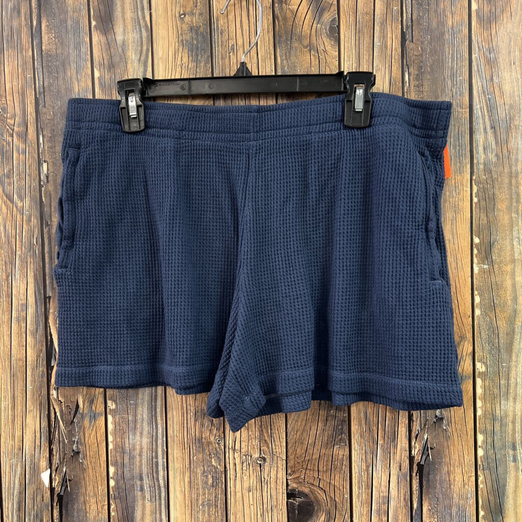Waffle Knit Navy Shorts, Women's L