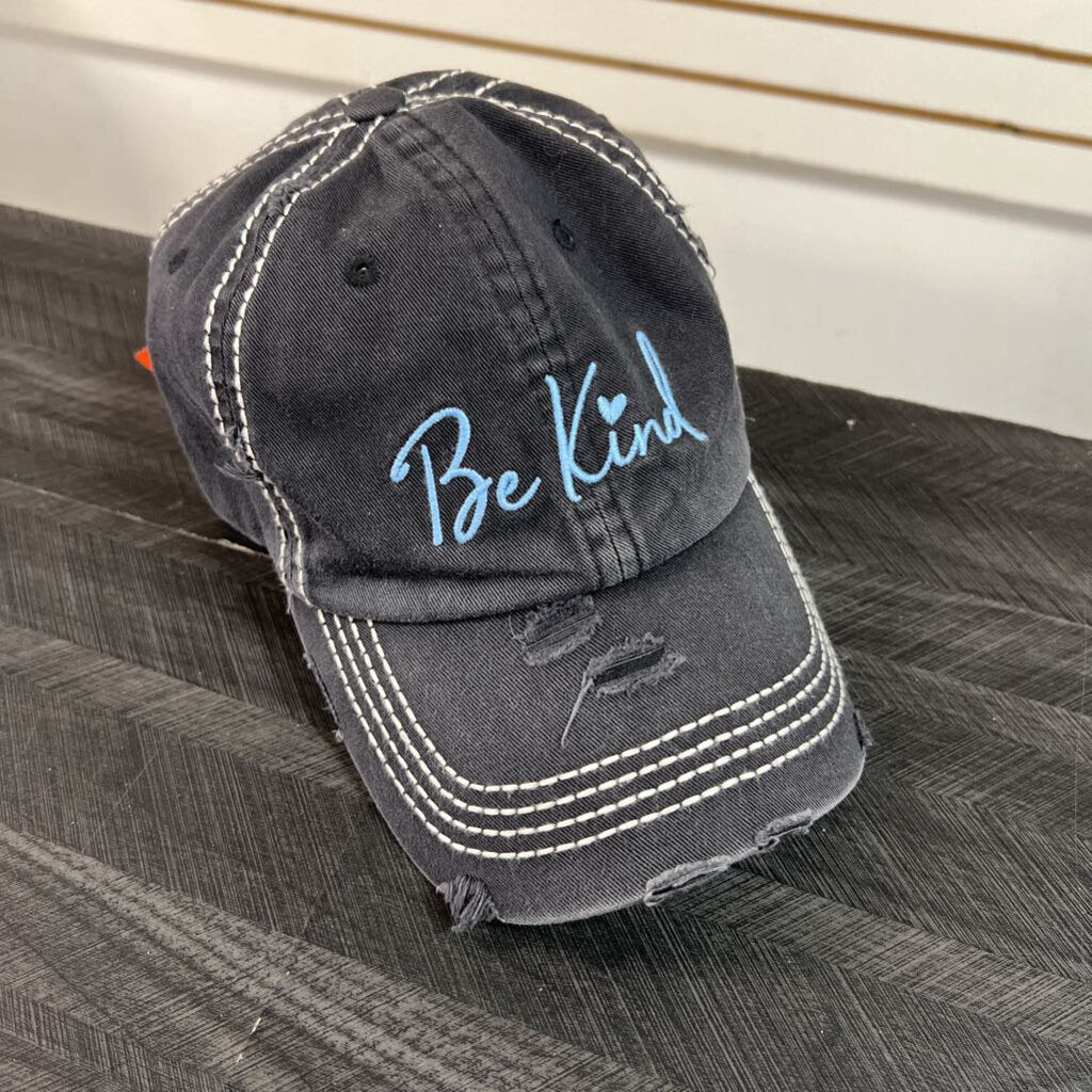 Be Kind Grey Distressed Women's Hat