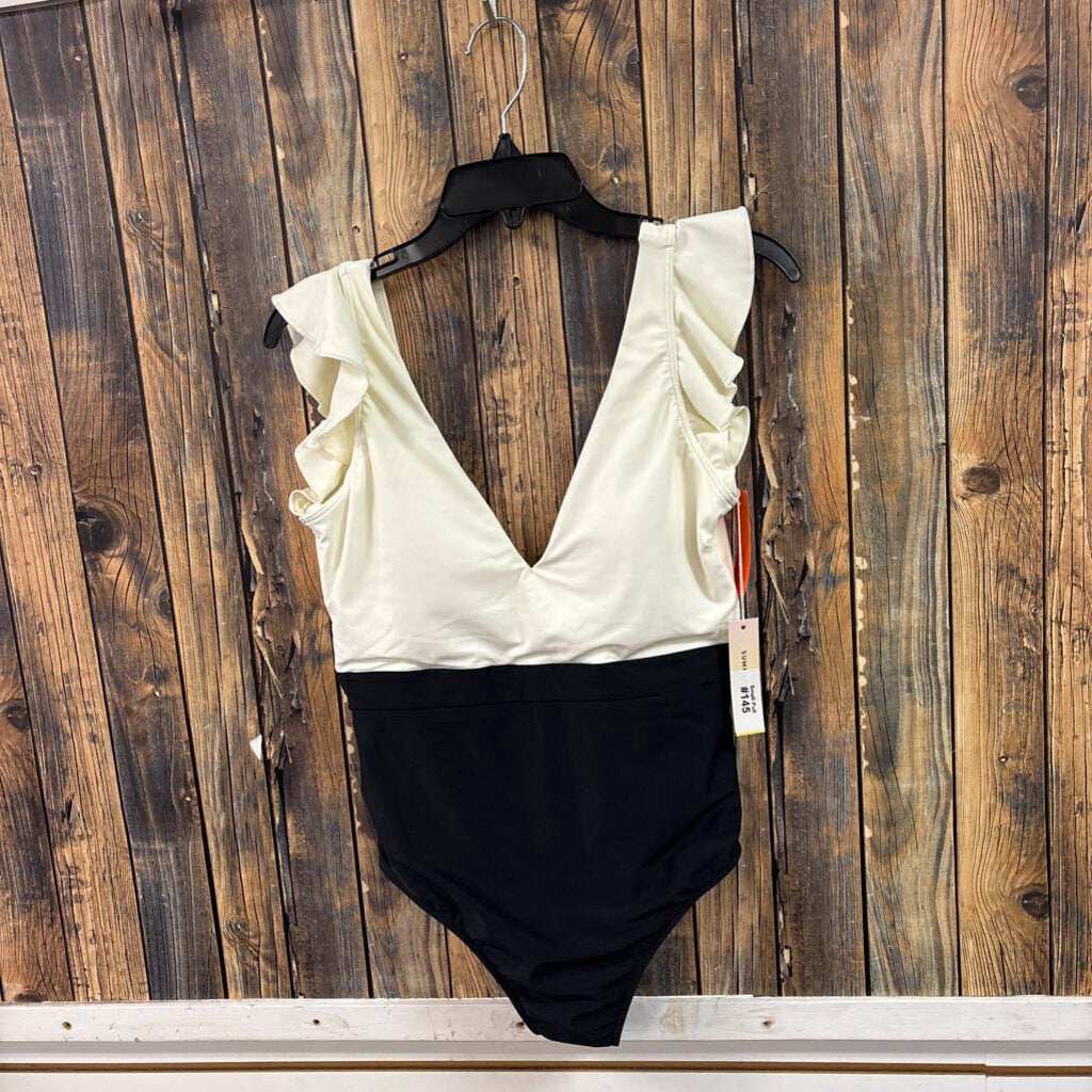 NWT SummerSalt Black and White Bathing Suit Women's Size 10