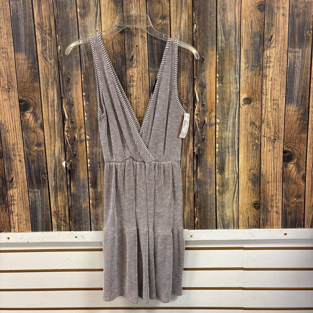 Striped Waffle Knit Dress, Womens M