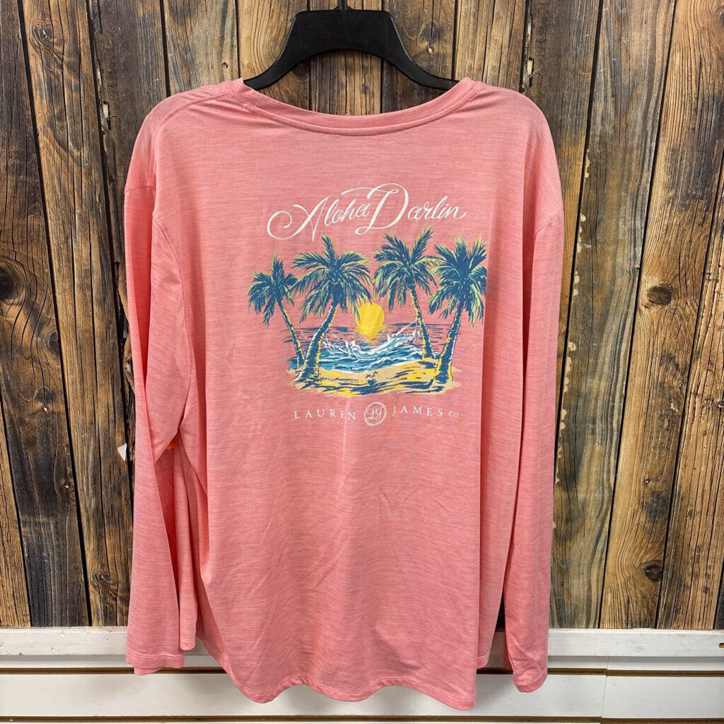Lauren James Pink Marled Top, Womens 2X