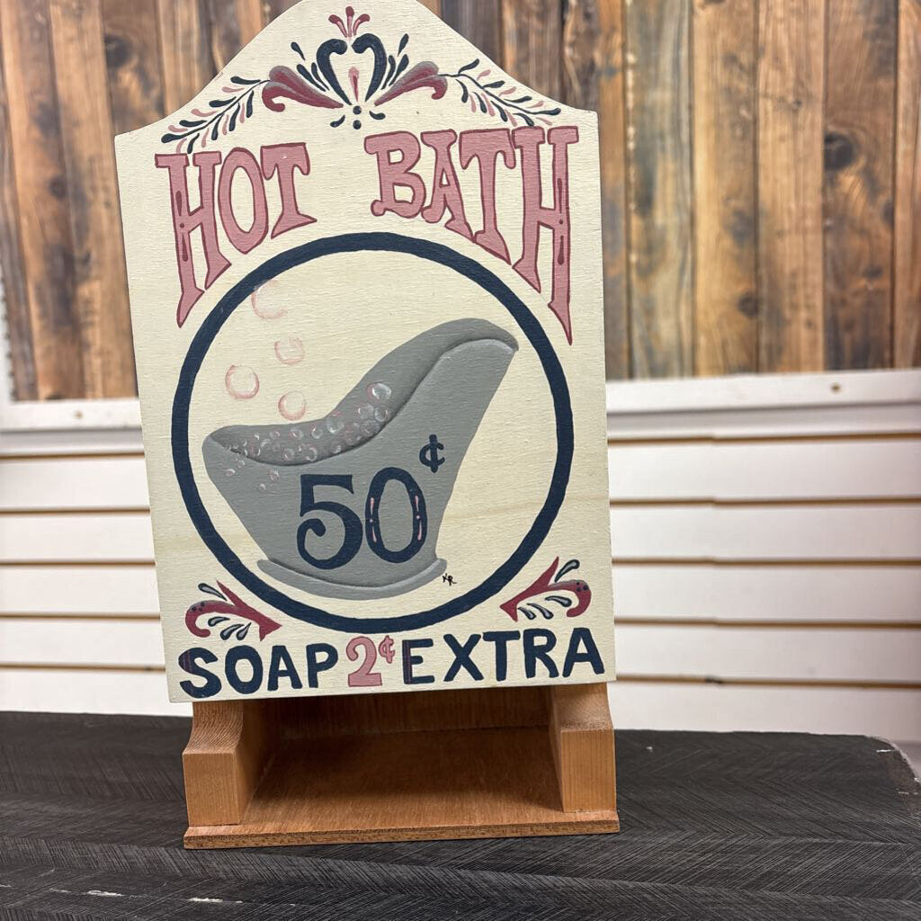 Primitive Hot Bath Decor - NO SHIP - 11x6