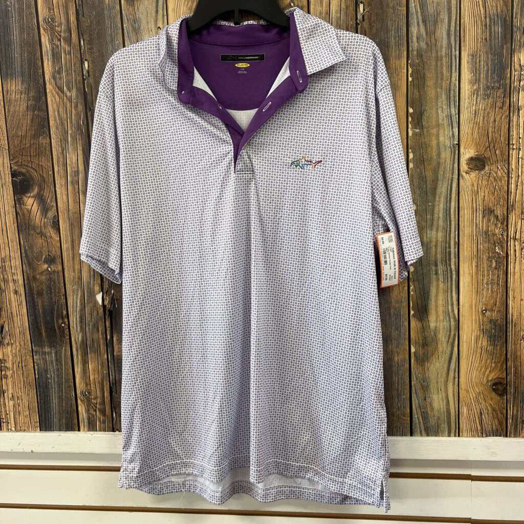Greg Norman Purple Polo, Mens L