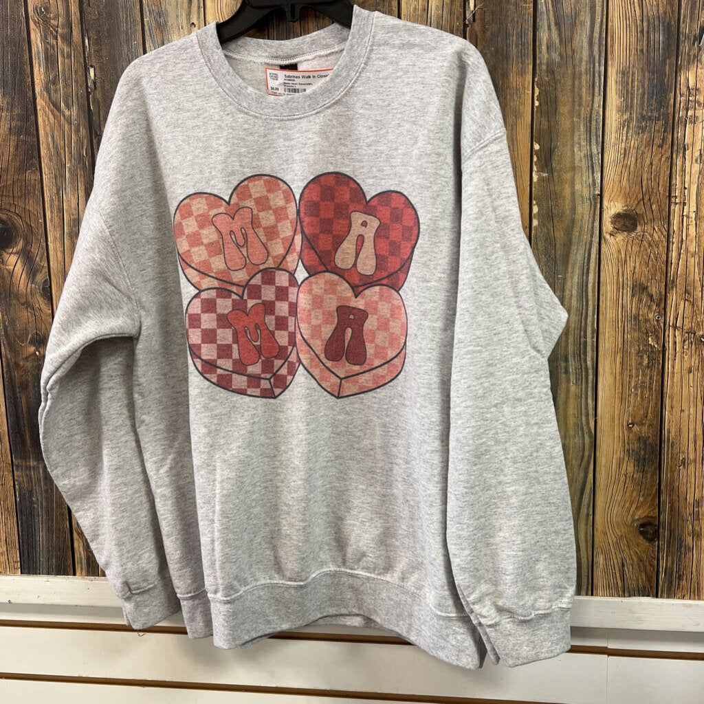 Mama Heart Sweatshirt, Womens L