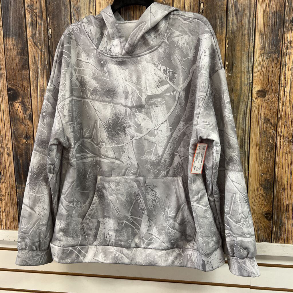 Grey Camo Hoodie, Womens L