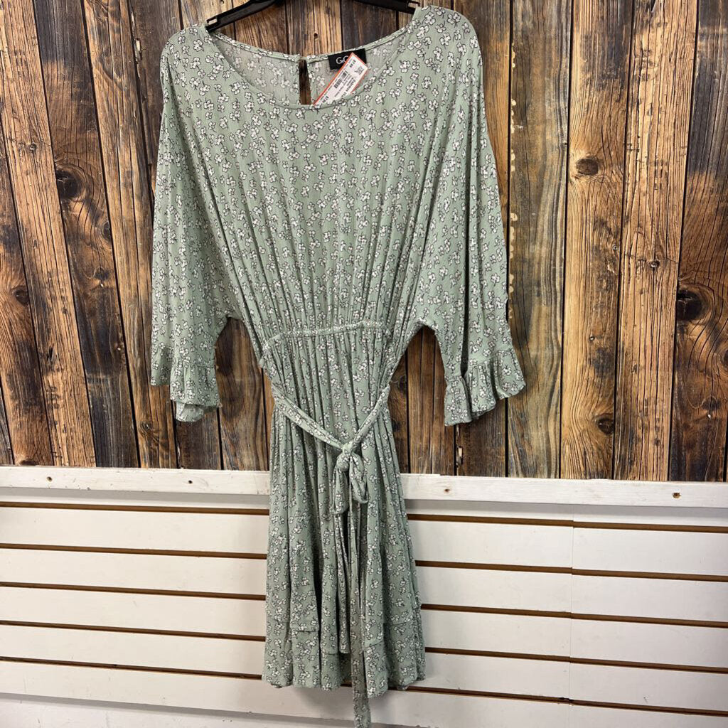 GiGio Green Floral Dress, Womens S