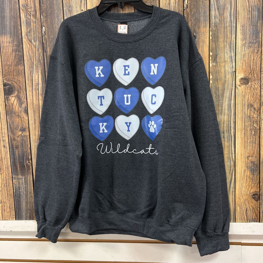 Kentucky Wildcats Heart Sweatshirt, Womens M