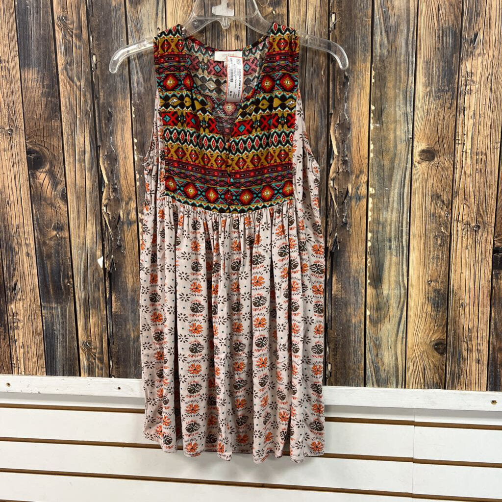 Umgee Aztec Floral Dress, Womens S