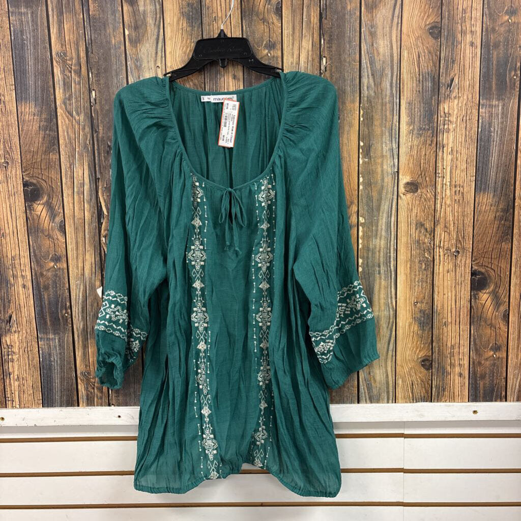 Maurices Green Ruffle Tunic, Womens 3