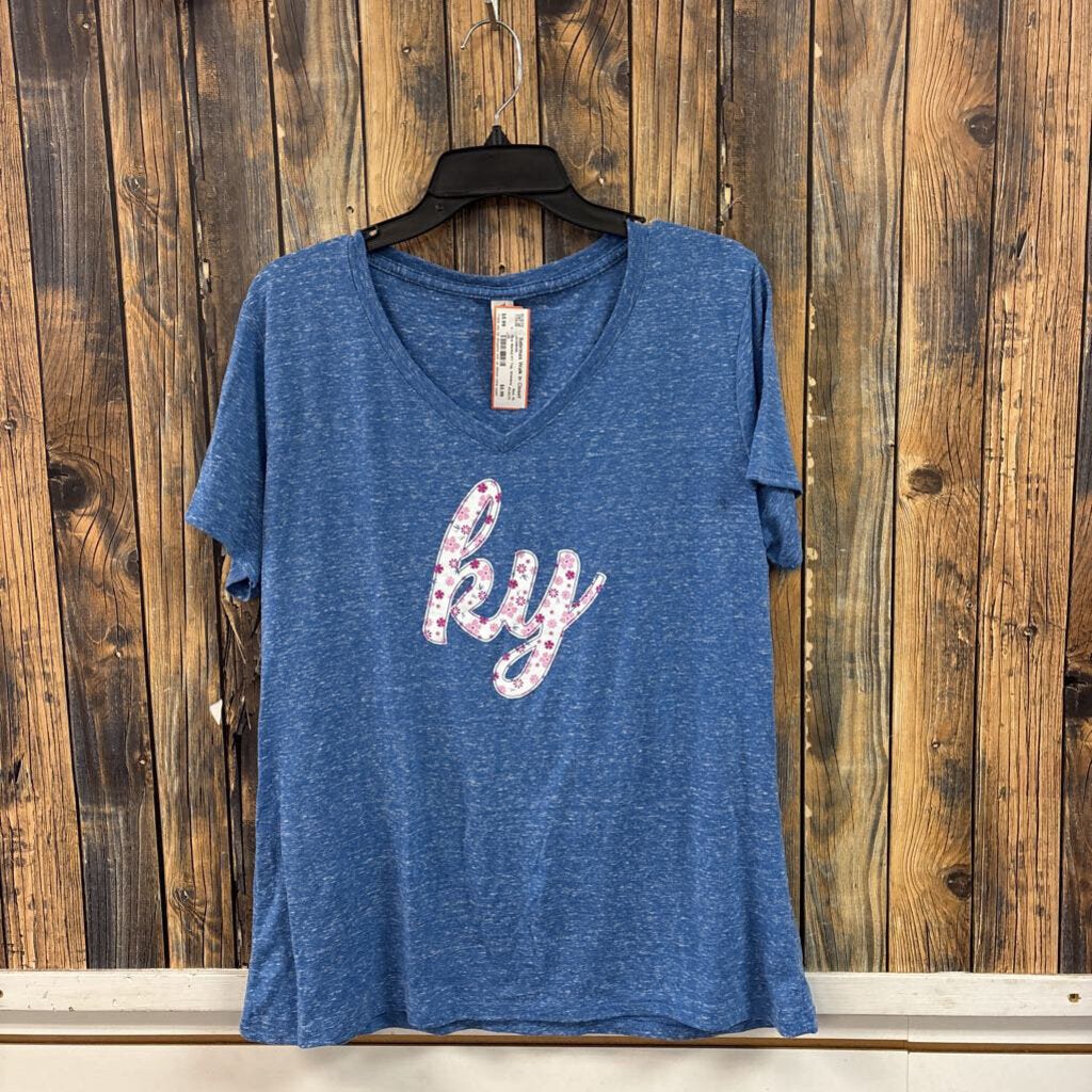 Blue Marled KY Top, Womens XL