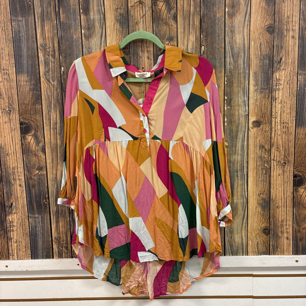 NWT Umgee Colorful Top, Womens M