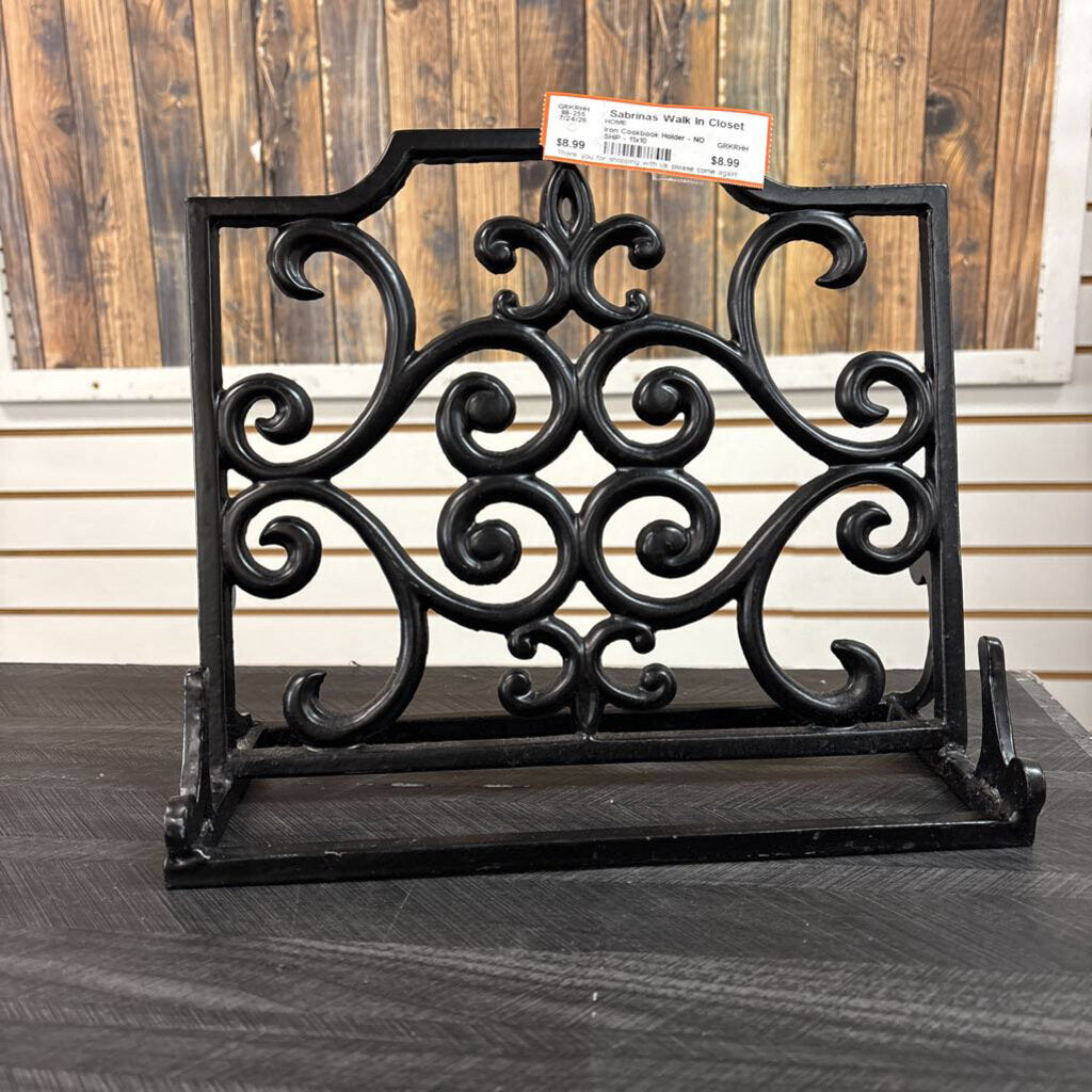 Iron Cookbook Holder - NO SHIP - 11x10
