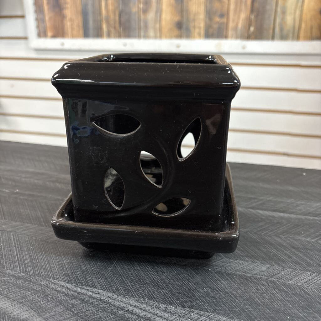 Orchid Black Planter 5x6 - No Shipping