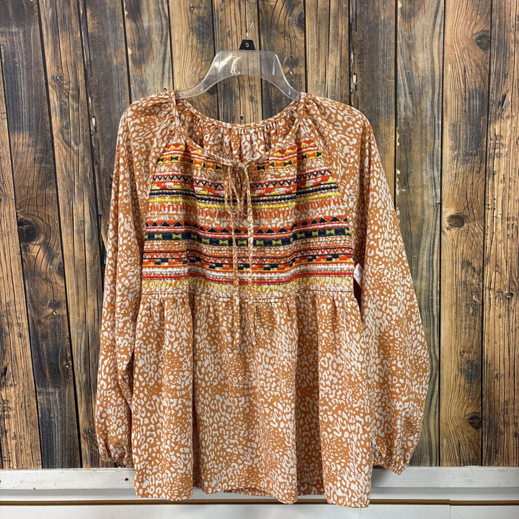 Animal Print Aztec Top, Womens M