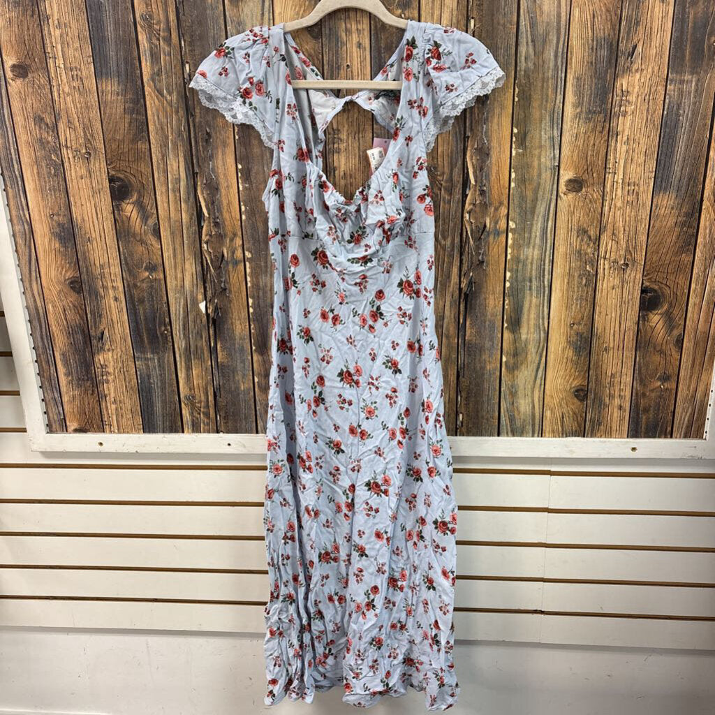 NWT Blue Floral Dress, Womens M