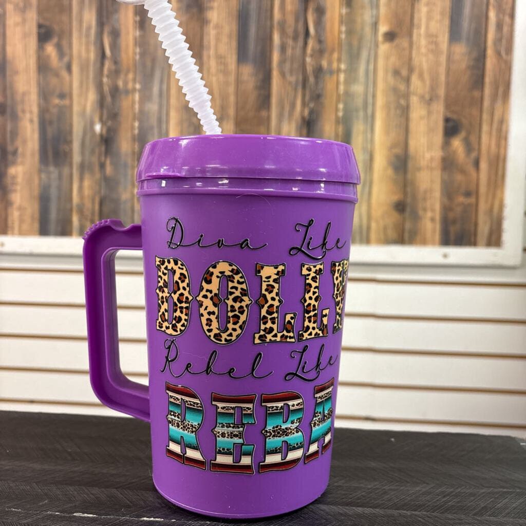 Diva Like Dolly Rebel Like Reba Cup, 34oz