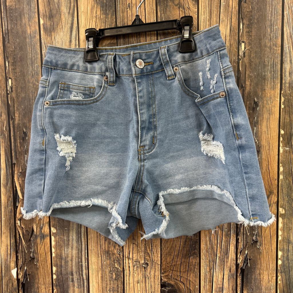 Distressed Lightwash Shorts, Womens S