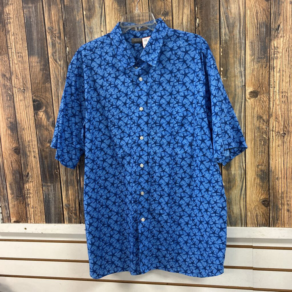 Blue Starfish Button Up, Mens XL
