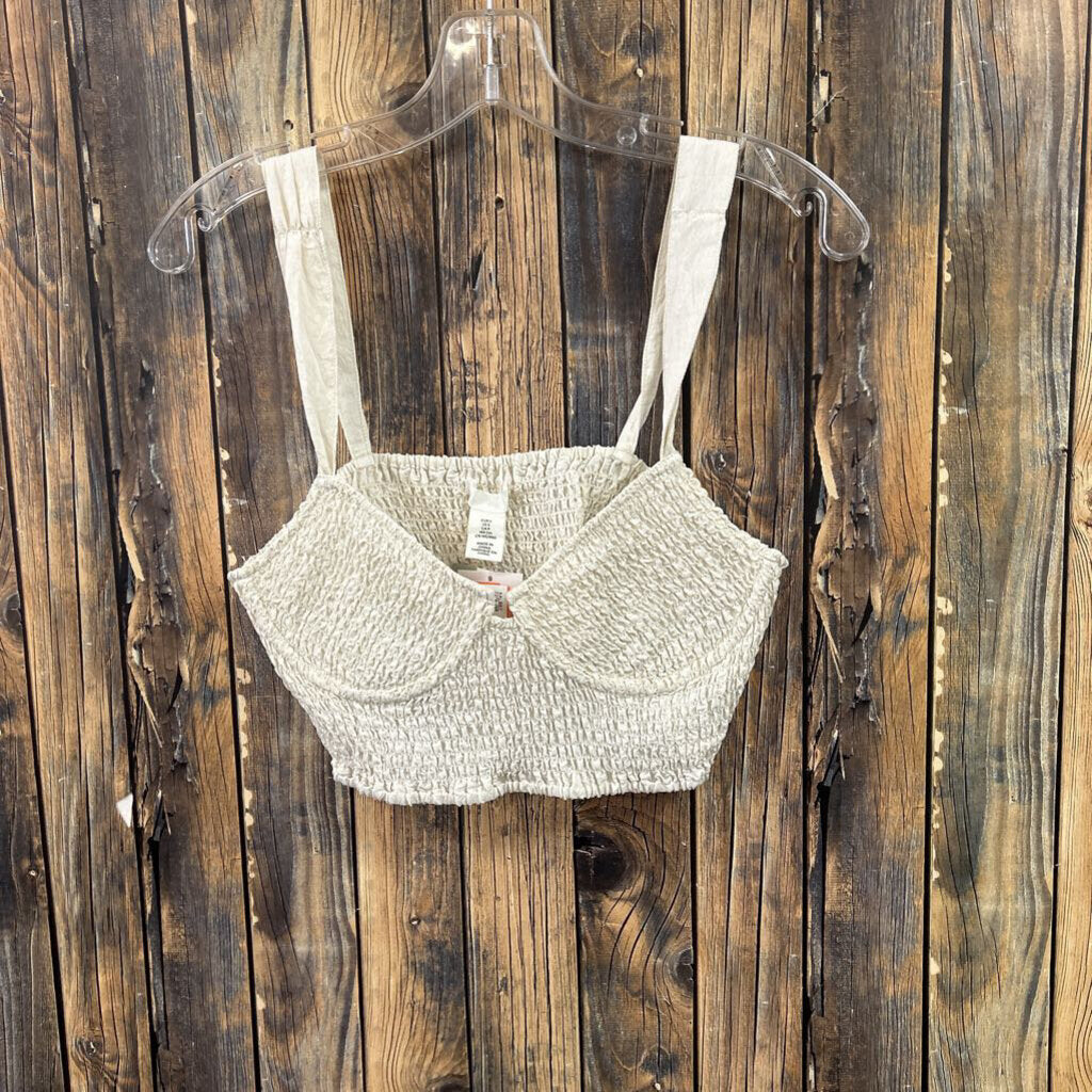 NWT H&M Cream Textured Bralette, Womens S