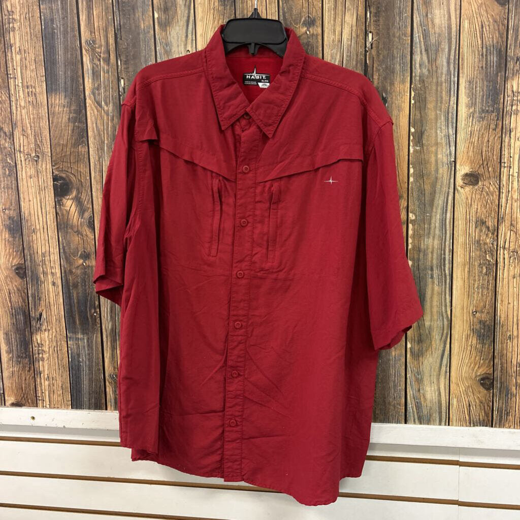 Habit Red Button Up, Mens XL