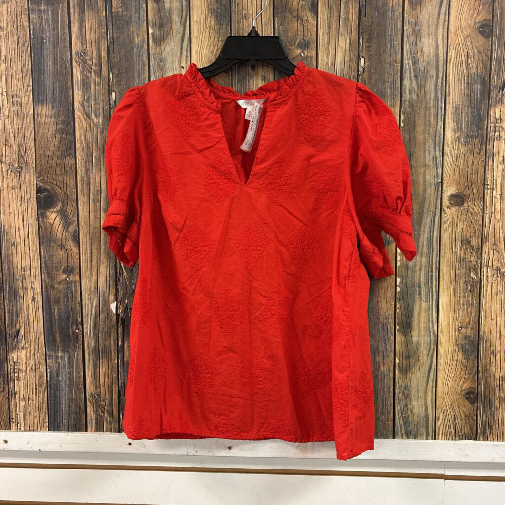 Crown & Ivy Red Floral Top, Womens XL
