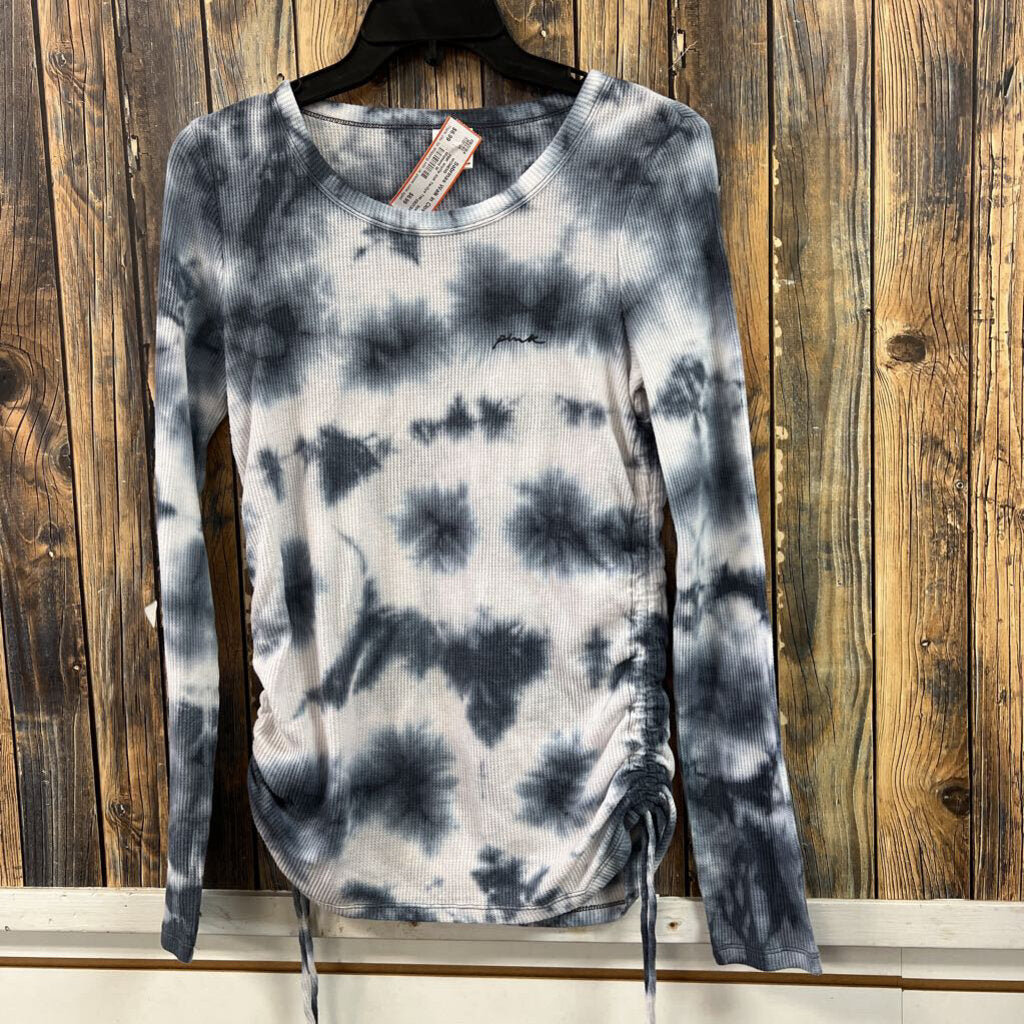 PINK Waffle Knit Tie-Dye Top, Womens M