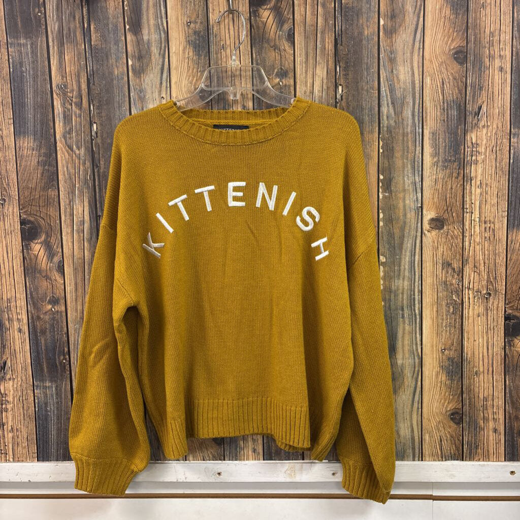 Kittenish Mustard Sweater, Womens S