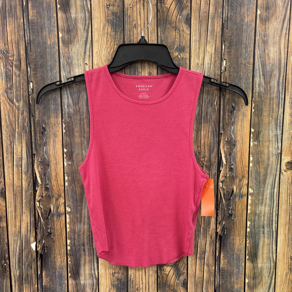 American Eagle Pink Ribbed Tank, Womens M