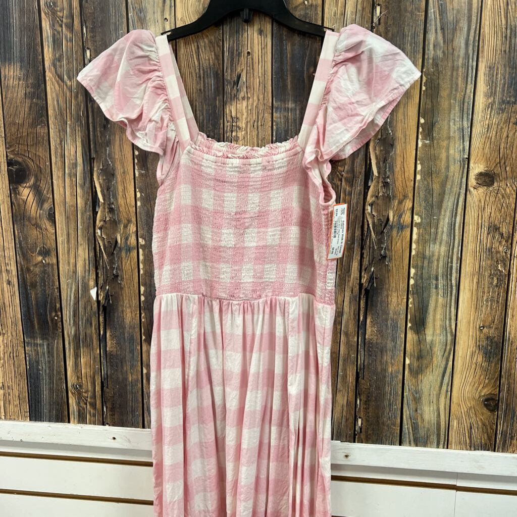 Old Navy Pink Plaid Dress, Womens S Tall