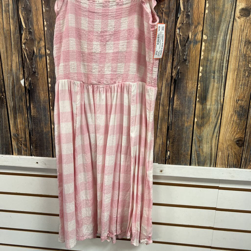 Old Navy Pink Plaid Dress, Womens S Tall