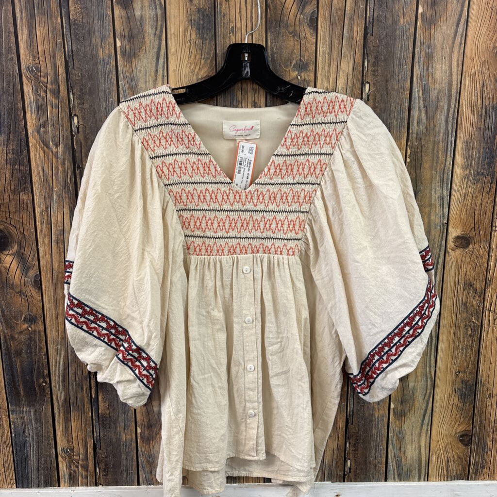 Sugar Fox Embroidered Top, Women's 1X