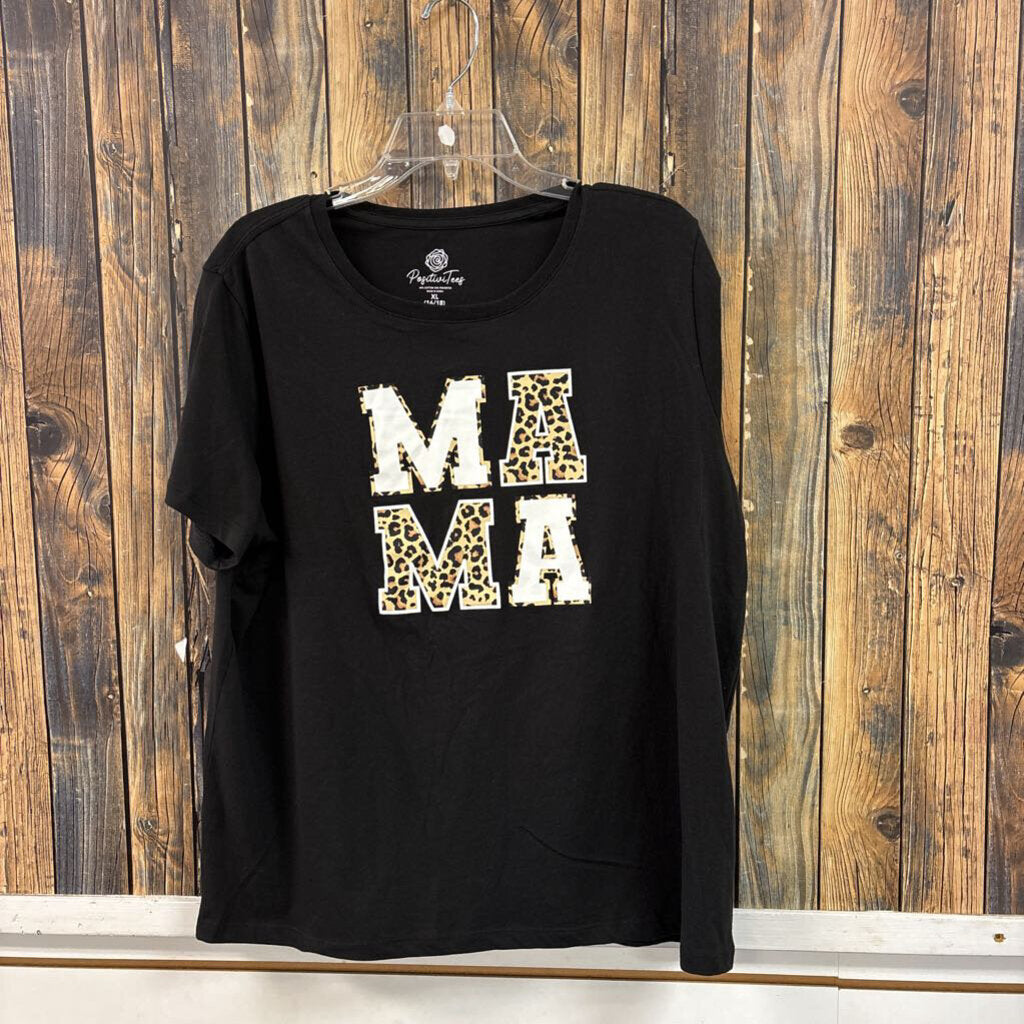 Mama Animal Print Tee, Womens XL