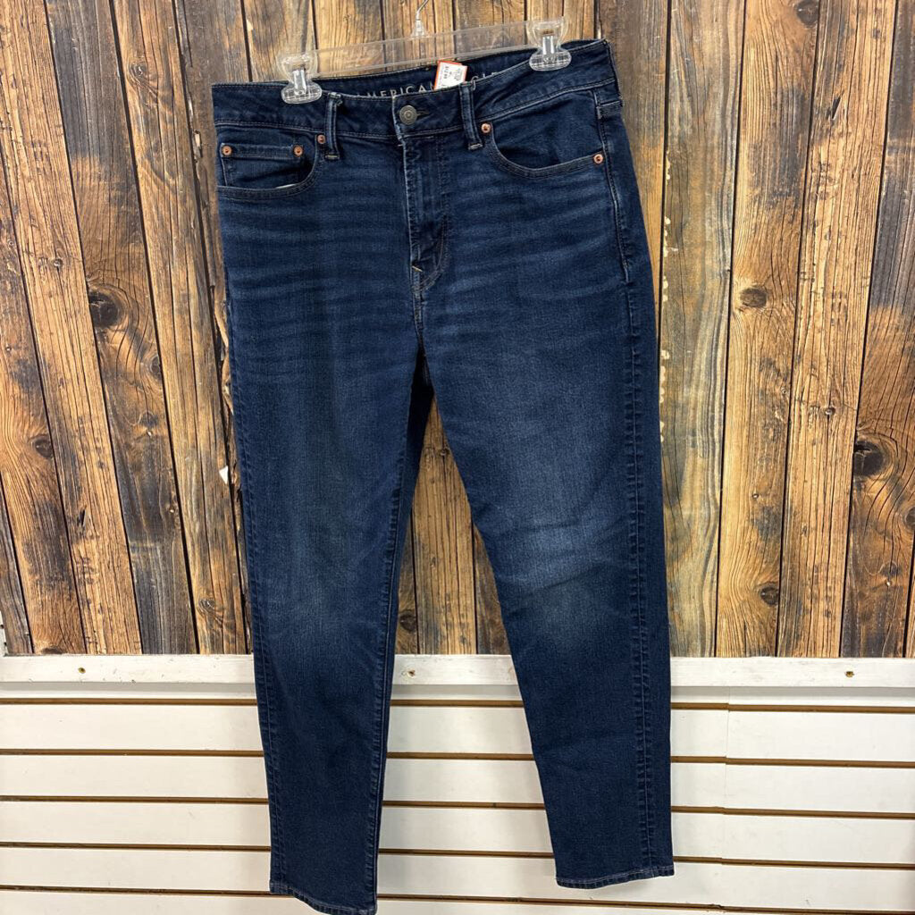 American Eagle Men's Dark Wash Relax Slim Jeans 33x32 (1)