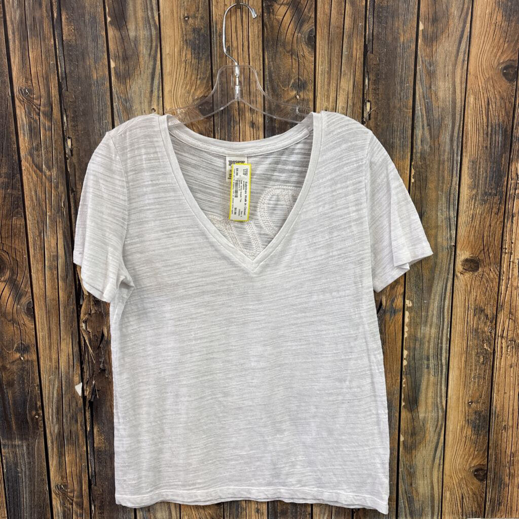 PINK White Sequin Top, Womens S