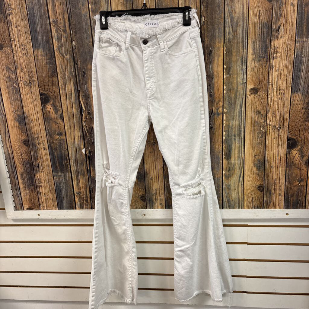 Cello White Distressed Jeans, Womens 1