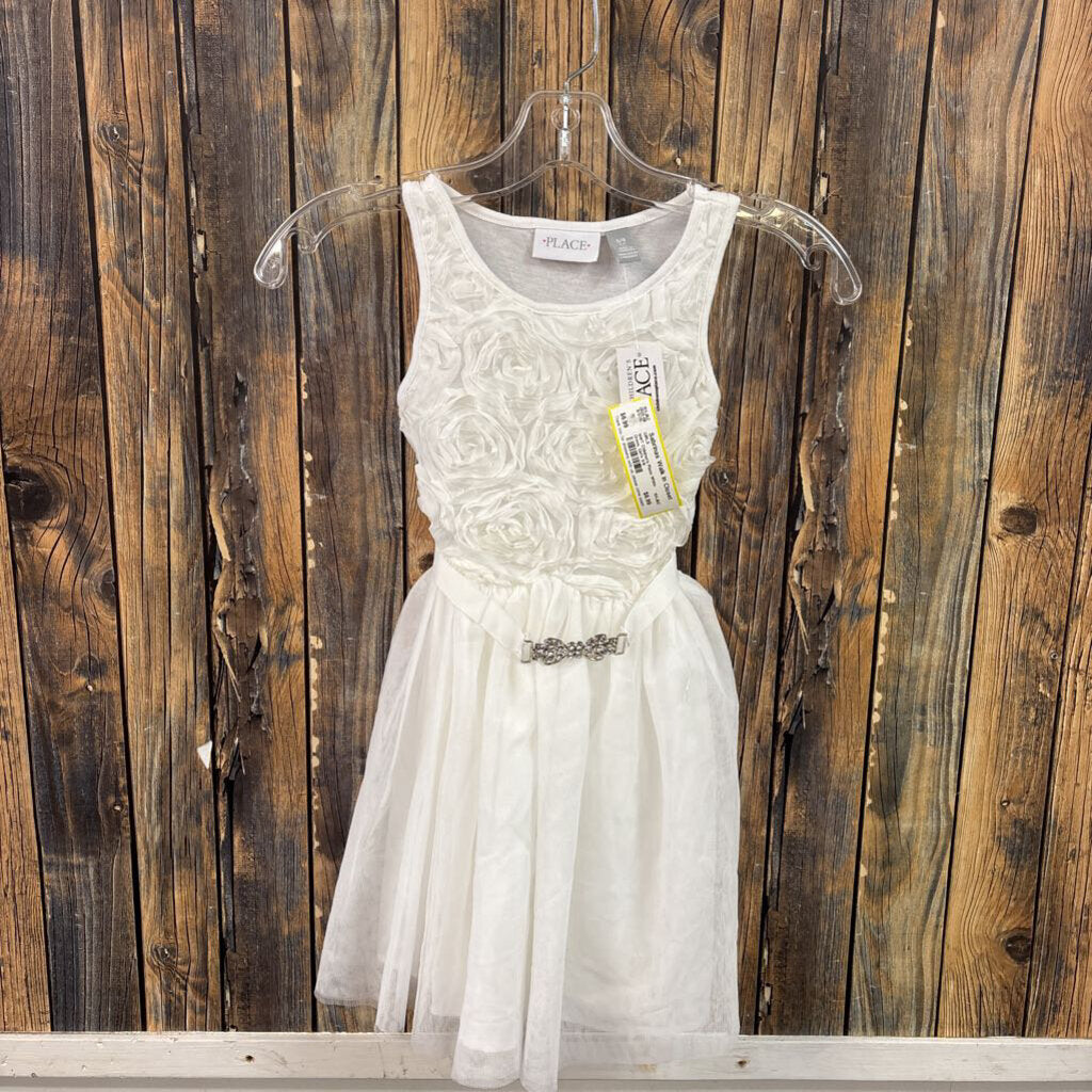 NWT Children's Place White Dress, Girl's 5/6