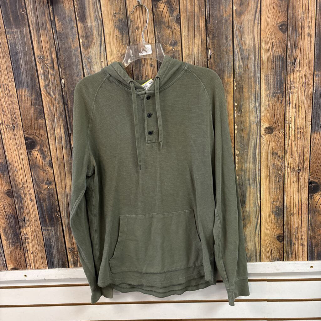 American Eagle Green Hooded Shirt, Men's M