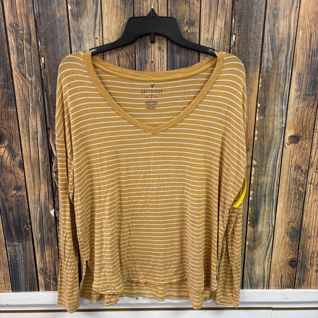 AE Yellow Striped Top, Women's S