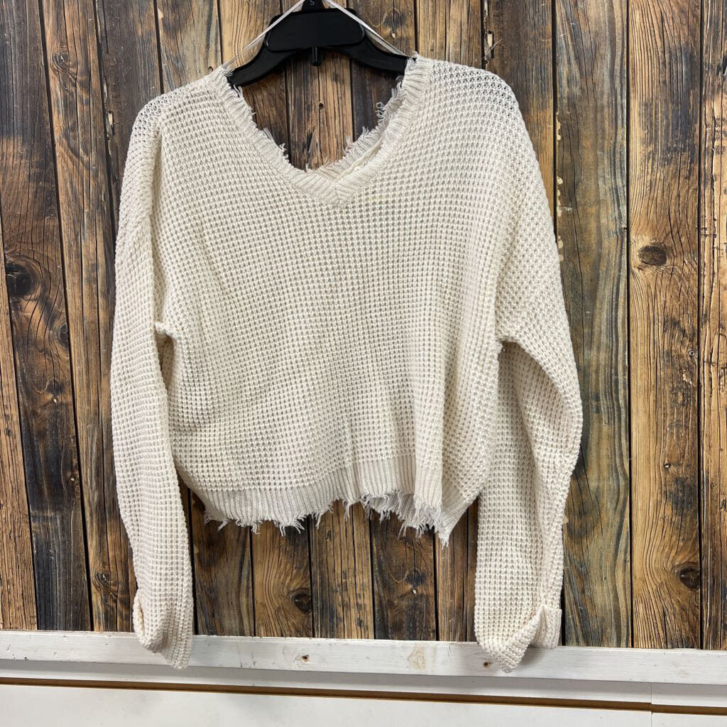 White Crop Sweater, Women's M