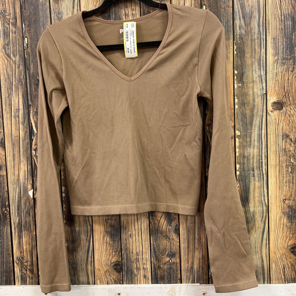 Tan Ribbed Top, Women's XL
