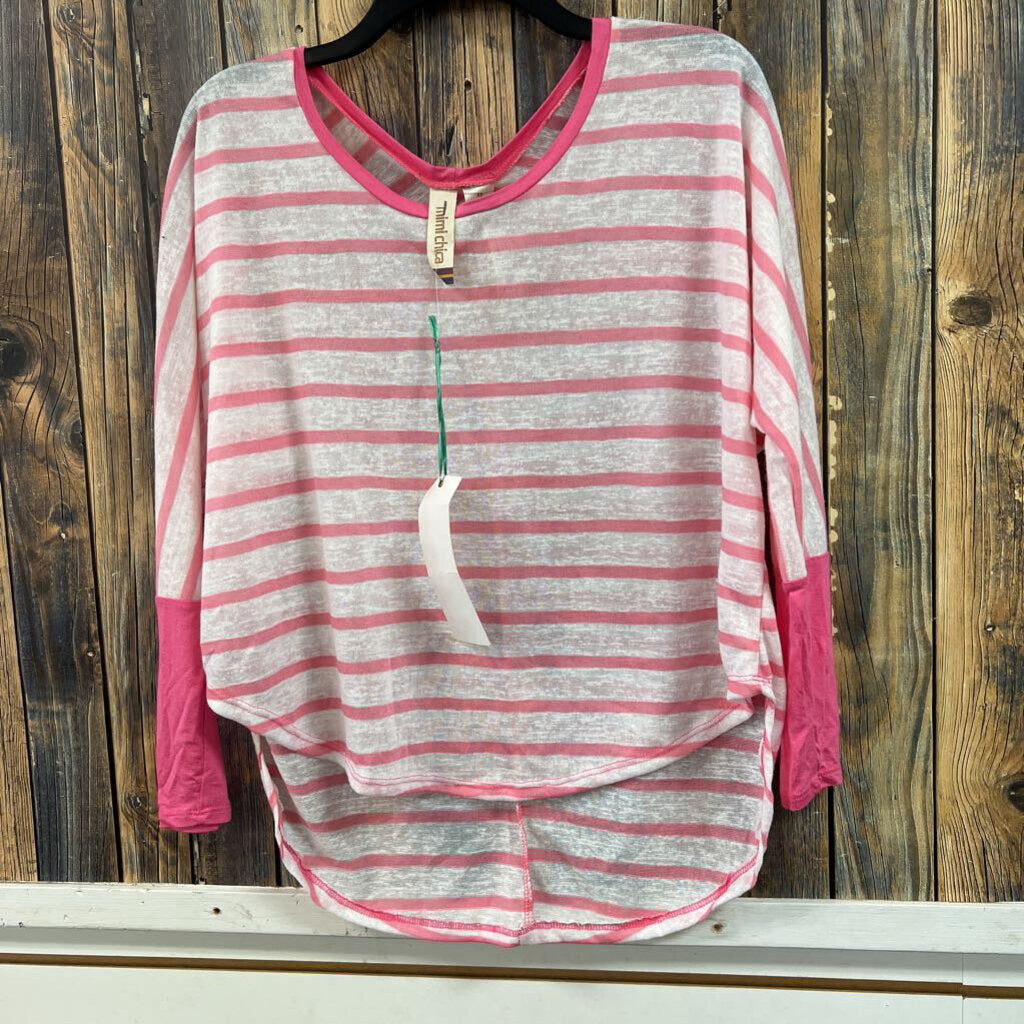 NWT Pink Stripe Top, Womens XS