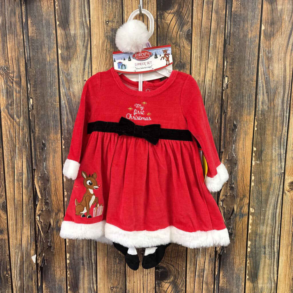 NWT My 1st Christmas 3PC Set, Girls 9M