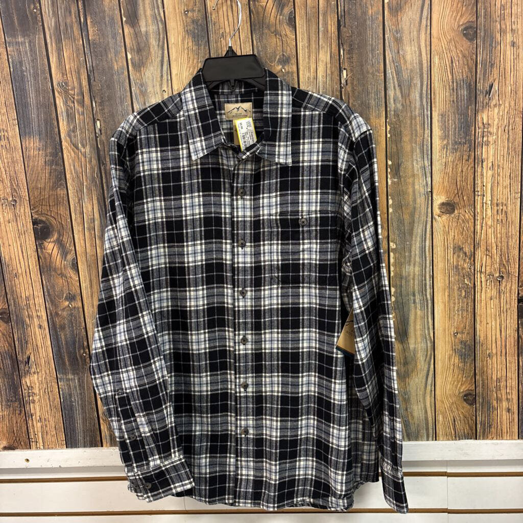 NWT Blue Mountain Soft Black Flannel, Womens M